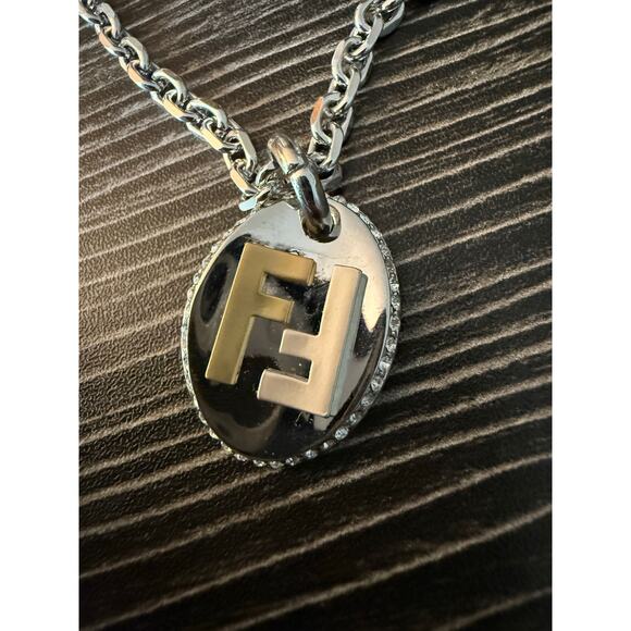 Authentic FENDI Silver & Gold Pendant with Repurposed Necklace - Picture 7 of 7